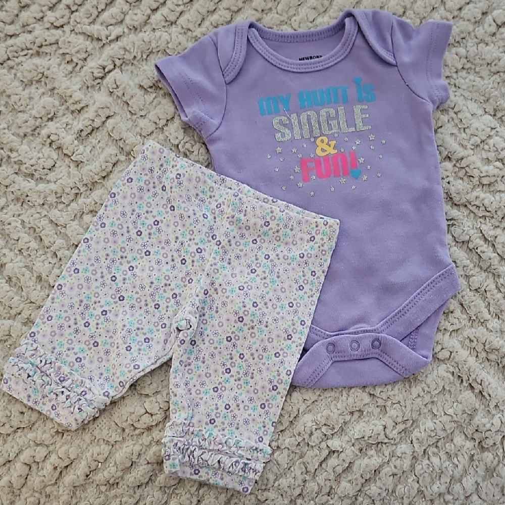 Gerber Purple and White Kids Matching Set